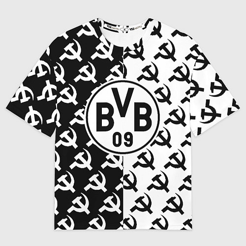 Женская футболка оверсайз Borussia паттерн ссср / 3D-принт – фото 1