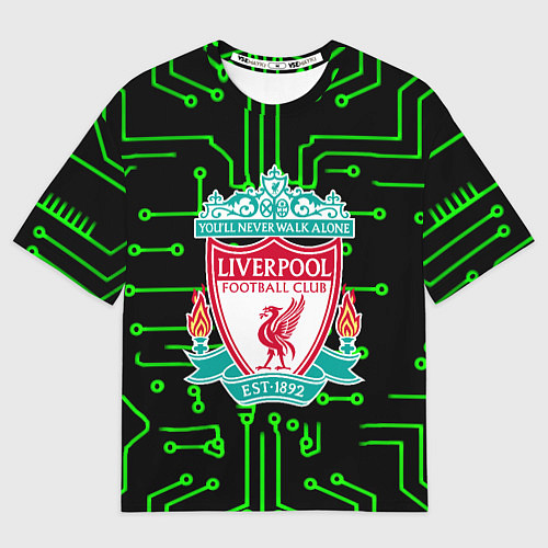 Женская футболка оверсайз Liverpool плата текстура / 3D-принт – фото 1