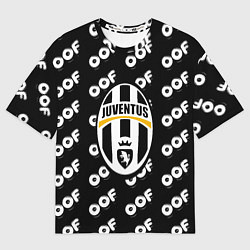 Женская футболка оверсайз Juventus off pattern