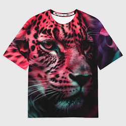 Футболка оверсайз женская Фантастический розовый леопард, цвет: 3D-принт
