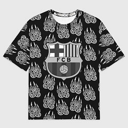 Женская футболка оверсайз Barcelona лапы лес