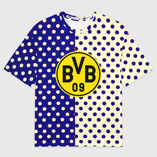 Женская футболка оверсайз Borussia точки текстура / 3D-принт – фото 1