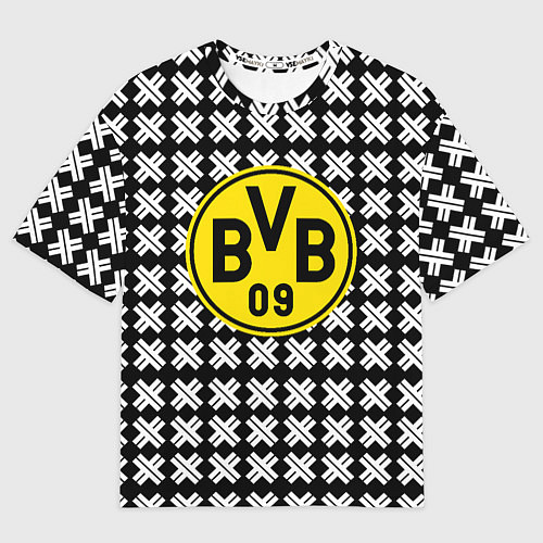 Женская футболка оверсайз Borussia pattern geometry / 3D-принт – фото 1
