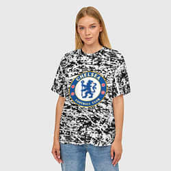 Футболка оверсайз женская Челси штрихи красок, цвет: 3D-принт — фото 2