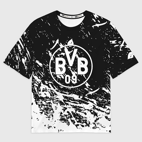 Женская футболка оверсайз Borussia белые краски / 3D-принт – фото 1