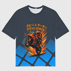 Футболка оверсайз женская Speed demon байкер, цвет: 3D-принт