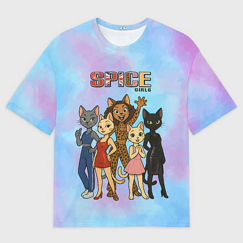 Женская футболка оверсайз Spice girls кошки из 90х / 3D-принт – фото 1