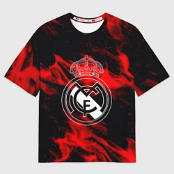 Женская футболка оверсайз Real Madrid красный огонь