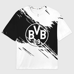 Женская футболка оверсайз Borussia черно белые полосы