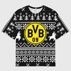 Женская футболка оверсайз Borussia x fortnite pattern