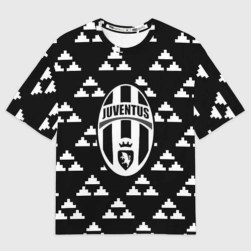 Женская футболка оверсайз Juventus геометрия треугольники / 3D-принт – фото 1
