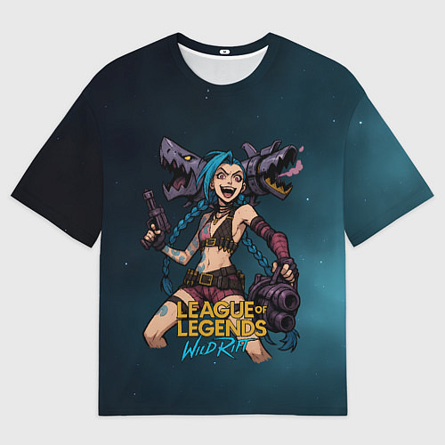 Женская футболка оверсайз League of Legends Jinx / 3D-принт – фото 1