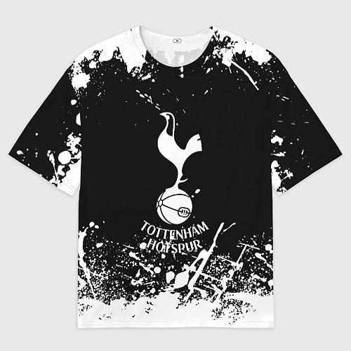 Женская футболка оверсайз Тоттенхэм Хотспур белые краски / 3D-принт – фото 1
