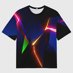 Футболка оверсайз женская Neon colored geometric, цвет: 3D-принт