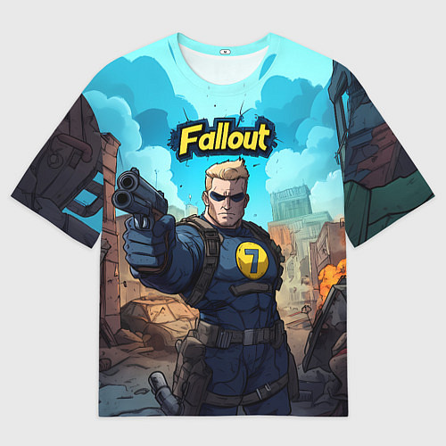 Женская футболка оверсайз Fallout смотритель с пистолетом / 3D-принт – фото 1