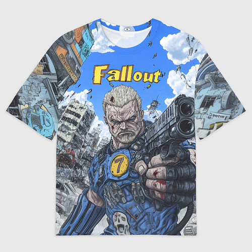 Женская футболка оверсайз Fallout брутальный седьмой / 3D-принт – фото 1