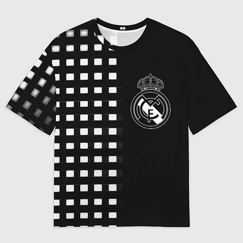 Женская футболка оверсайз Real Madrid клетка / 3D-принт – фото 1