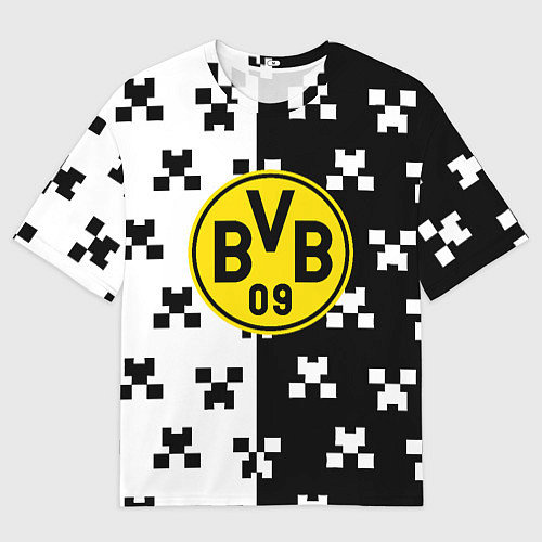 Женская футболка оверсайз Borussia pattern minecraft / 3D-принт – фото 1