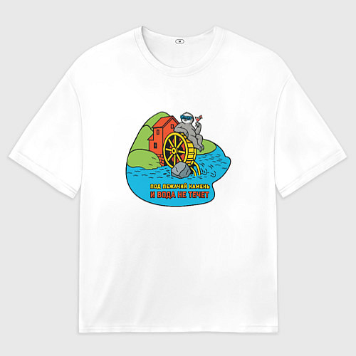 Женская футболка оверсайз Под лежачий камень полноцветный орнамент / 3D-принт – фото 1