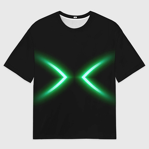 Женская футболка оверсайз Neon green lines / 3D-принт – фото 1