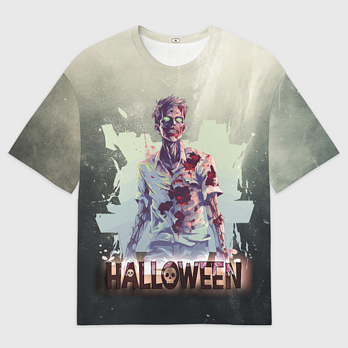 Женская футболка оверсайз Halloween зомби / 3D-принт – фото 1