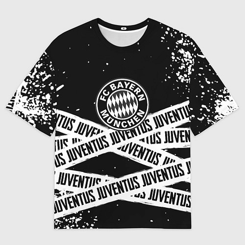 Женская футболка оверсайз Бавария Мюнхен x Ювентус / 3D-принт – фото 1