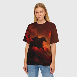 Футболка оверсайз женская Всадник и красная звезда, цвет: 3D-принт — фото 2