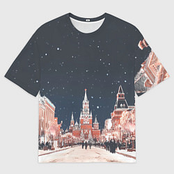 Футболка оверсайз женская Праздничная ночь в Москве, цвет: 3D-принт