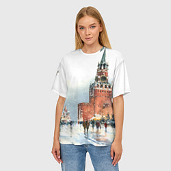 Футболка оверсайз женская Новогодний Кремль, цвет: 3D-принт — фото 2