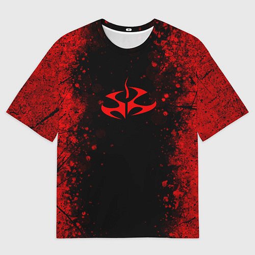 Женская футболка оверсайз Эмблема hitman на черном фоне / 3D-принт – фото 1