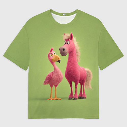 Женская футболка оверсайз Розовые они такие / 3D-принт – фото 1