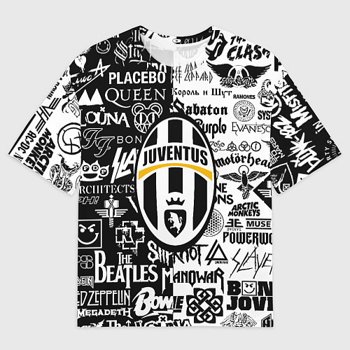 Женская футболка оверсайз Juventus рок музыка / 3D-принт – фото 1