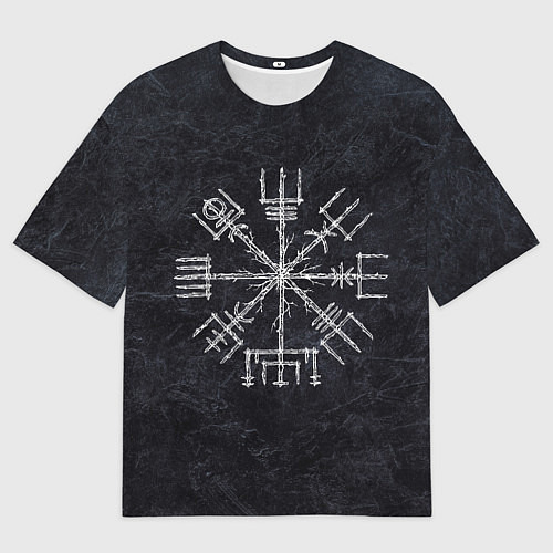 Женская футболка оверсайз Мистический компас рун вегвизир / 3D-принт – фото 1