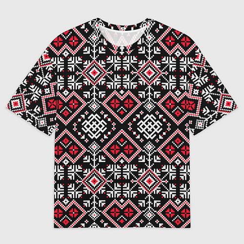 Женская футболка оверсайз Славянский орнамент обережный / 3D-принт – фото 1