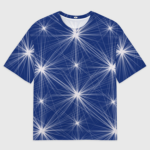 Женская футболка оверсайз Звезды на синем фоне / 3D-принт – фото 1