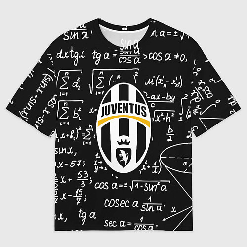 Женская футболка оверсайз Ювентус физика символы / 3D-принт – фото 1