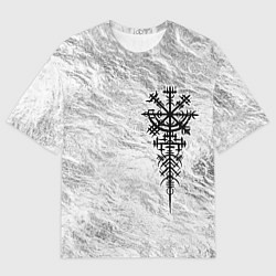 Женская футболка оверсайз Вегвизир - компас рун в виде става