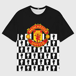 Футболка оверсайз женская Манчестер Юнайтед люди паттерн, цвет: 3D-принт