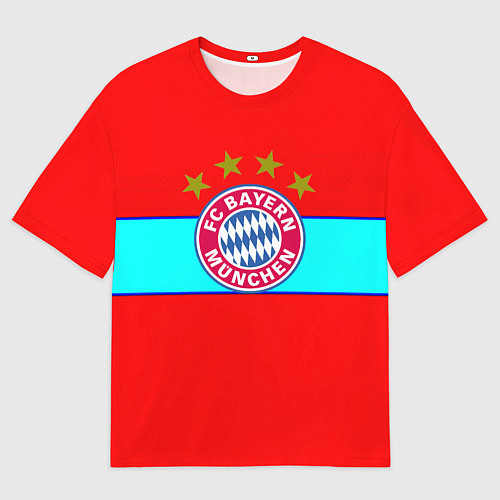 Женская футболка оверсайз Бавария Мюнхен полосы линии / 3D-принт – фото 1