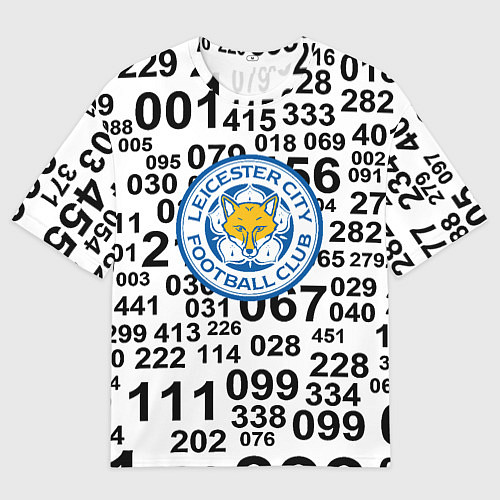 Женская футболка оверсайз Лестер сити цифры символы / 3D-принт – фото 1