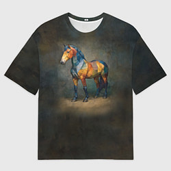 Футболка оверсайз женская Конь Ренессанс, цвет: 3D-принт