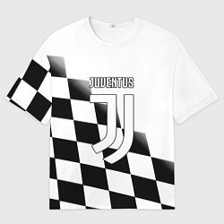 Футболка оверсайз женская Ювентус клетка краски, цвет: 3D-принт