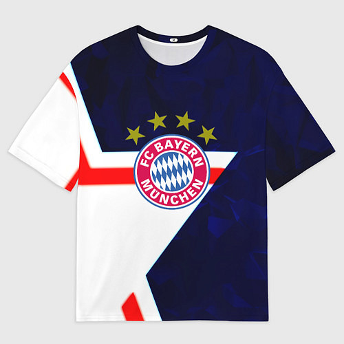 Женская футболка оверсайз Бавария звезды геометрия / 3D-принт – фото 1