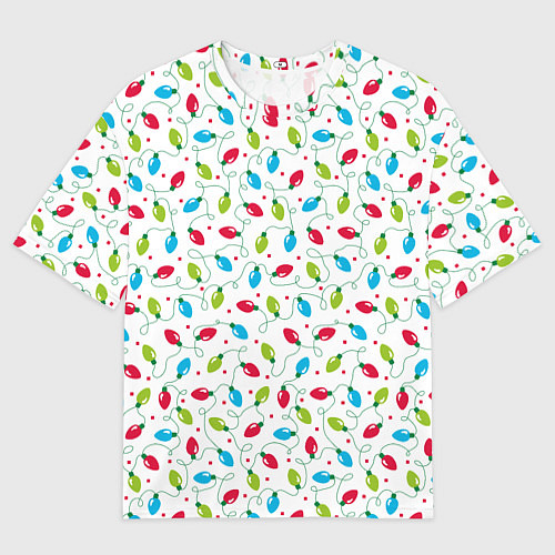 Женская футболка оверсайз Гирлянда триколор / 3D-принт – фото 1