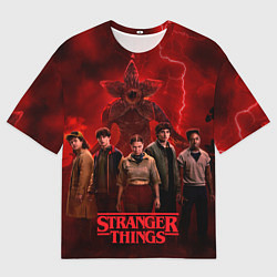 Футболка оверсайз женская Герои и демогоргон Загадочные события финал, цвет: 3D-принт