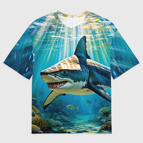 Женская футболка оверсайз Хищник кораллового рифа / 3D-принт – фото 1