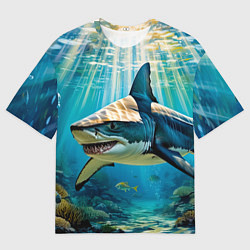 Футболка оверсайз женская Хищник кораллового рифа, цвет: 3D-принт