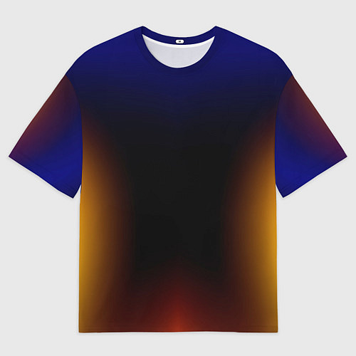 Женская футболка оверсайз Color black red blue / 3D-принт – фото 1