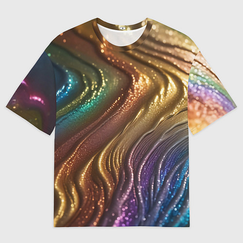 Женская футболка оверсайз Сморщенные складочки жидкости / 3D-принт – фото 1