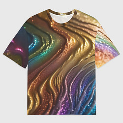 Футболка оверсайз женская Сморщенные складочки жидкости, цвет: 3D-принт